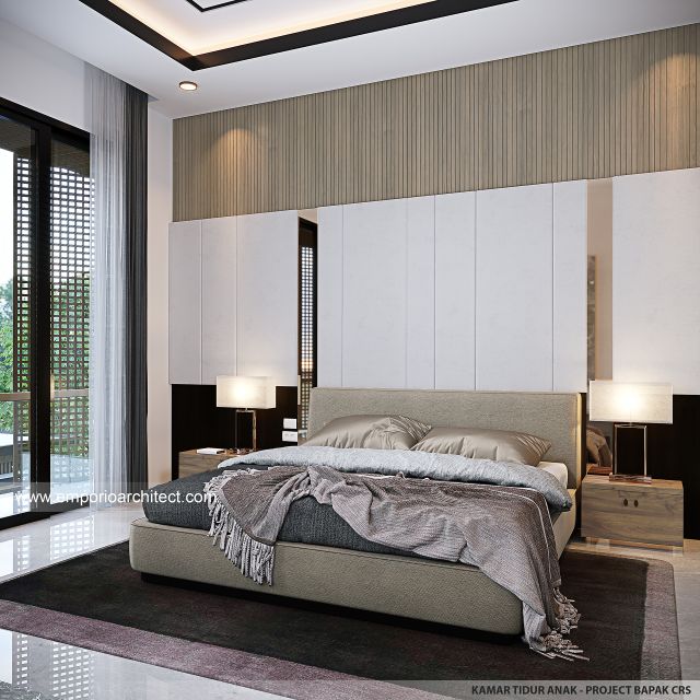 Desain Kamar Tidur Anak Rumah Modern 2 Lantai Bapak CRS di Jambi