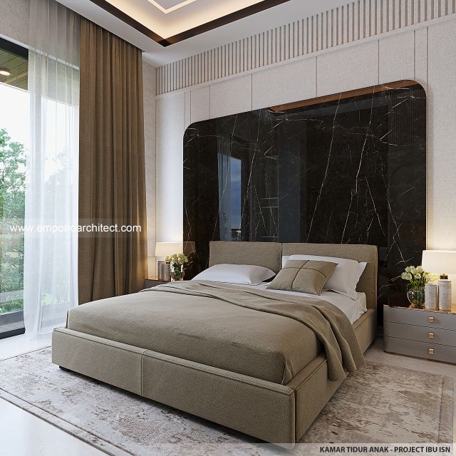 Desain Kamar Tidur Anak Rumah Modern 2 Lantai Ibu ISN di Surakarta