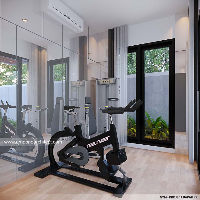 Desain Ruang Gym Rumah Modern 2 Lantai Bapak RZ di Samarinda