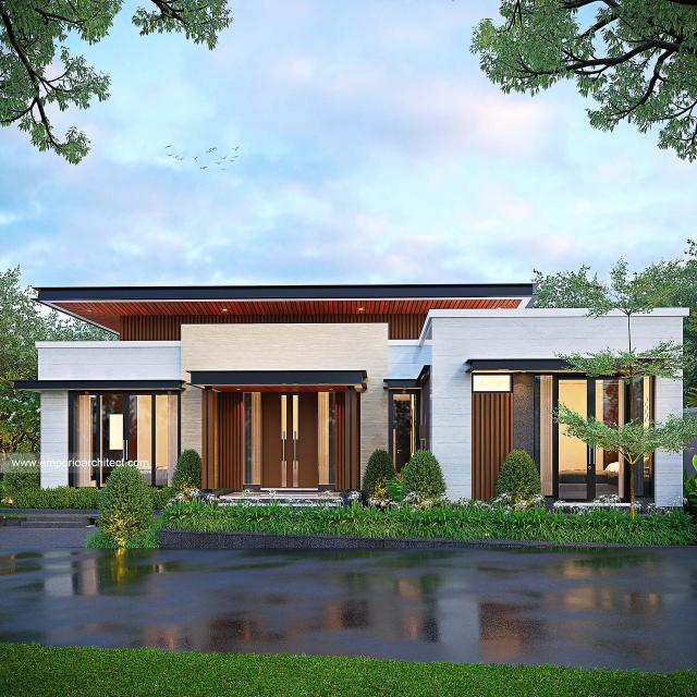 Desain Tampak Samping 3 Rumah Modern 2 Lantai Bapak RZ di Samarinda