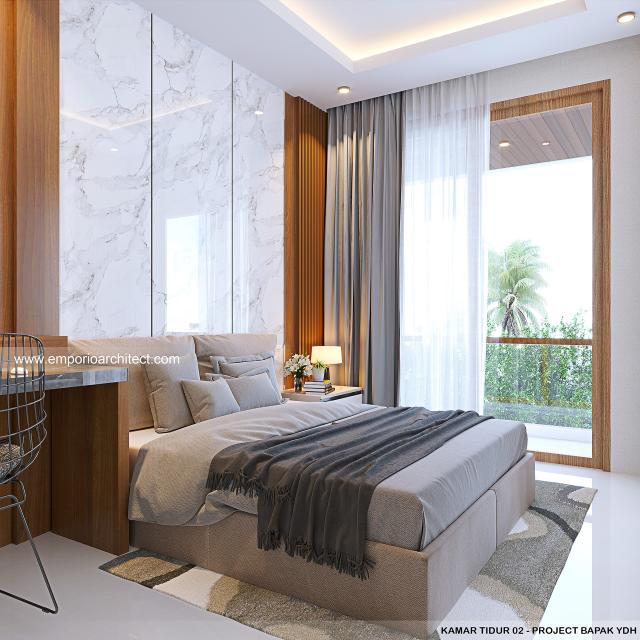 Desain Kamar Tidur 2 Rumah Modern 2 Lantai Bapak YDH di Bandung
