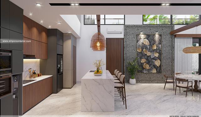 Desain Dapur Bersih Villa Modern 2 Lantai Bapak SKR di Badung, Bali