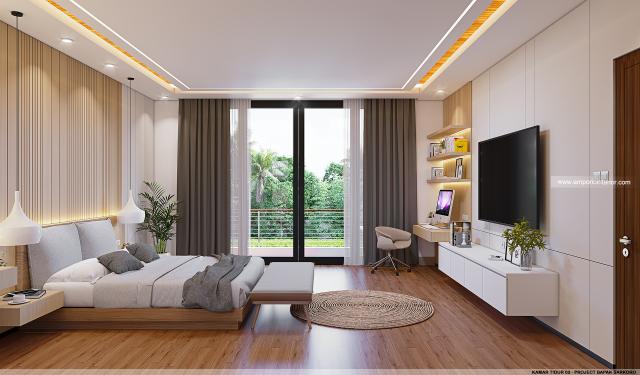 Desain Kamar Tidur 3 Villa Modern 2 Lantai Bapak SKR di Badung, Bali