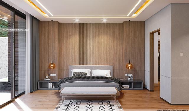 Desain Kamar Tidur Utama Villa Modern 2 Lantai Bapak SKR di Badung, Bali