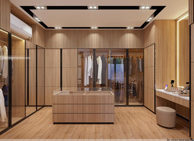 Desain Walk In Closet Villa Modern 2 Lantai Bapak SKR di Badung, Bali