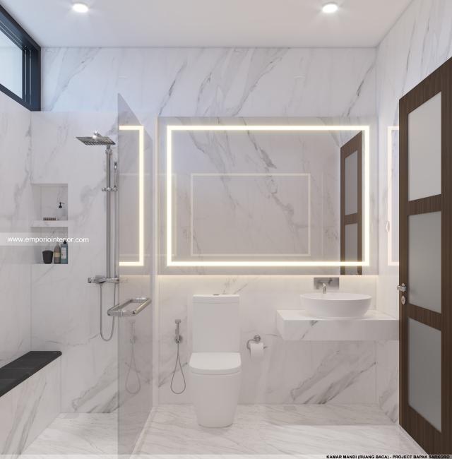 Desain Kamar Mandi (Ruang Baca) Villa Modern 2 Lantai Bapak SKR di Badung, Bali
