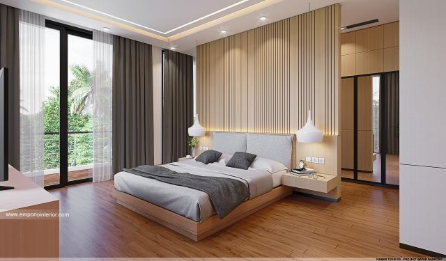 Desain Kamar Tidur 2 Villa Modern 2 Lantai Bapak SKR di Badung, Bali