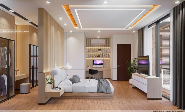 Desain Kamar Tidur 2 Villa Modern 2 Lantai Bapak SKR di Badung, Bali