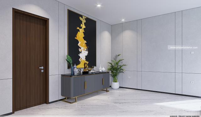 Desain Koridor Villa Modern 2 Lantai Bapak SKR di Badung, Bali