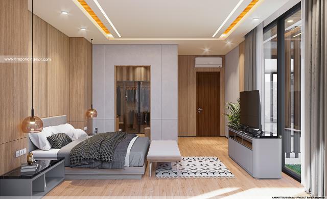 Desain Kamar Tidur Utama Villa Modern 2 Lantai Bapak SKR di Badung, Bali