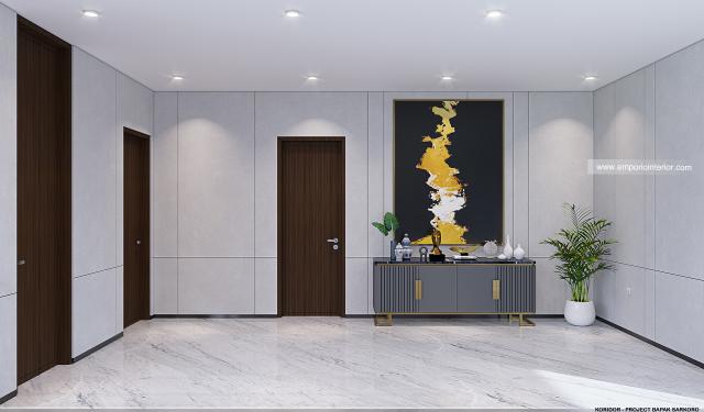 Desain Koridor Villa Modern 2 Lantai Bapak SKR di Badung, Bali