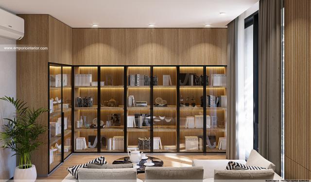 Desain Ruang Baca Villa Modern 2 Lantai Bapak SKR di Badung, Bali