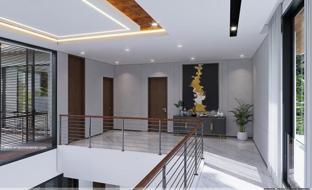 Desain Koridor Villa Modern 2 Lantai Bapak SKR di Badung, Bali