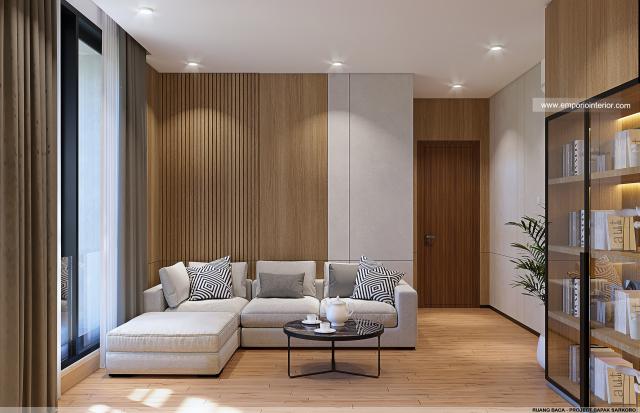 Desain Ruang Baca Villa Modern 2 Lantai Bapak SKR di Badung, Bali