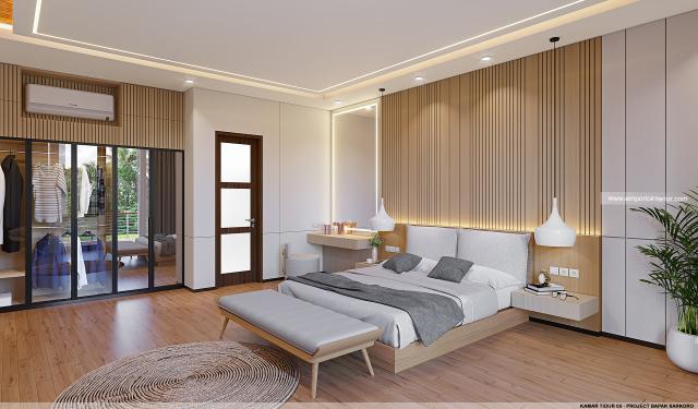 Desain Kamar Tidur 3 Villa Modern 2 Lantai Bapak SKR di Badung, Bali