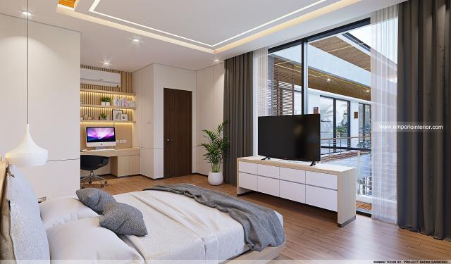 Desain Kamar Tidur 2 Villa Modern 2 Lantai Bapak SKR di Badung, Bali