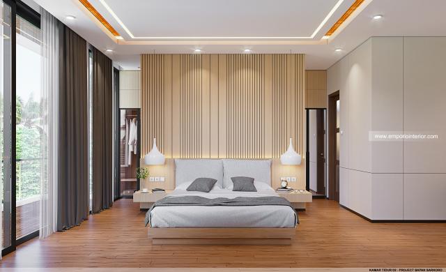 Desain Kamar Tidur 2 Villa Modern 2 Lantai Bapak SKR di Badung, Bali