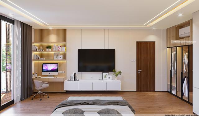Desain Kamar Tidur 3 Villa Modern 2 Lantai Bapak SKR di Badung, Bali