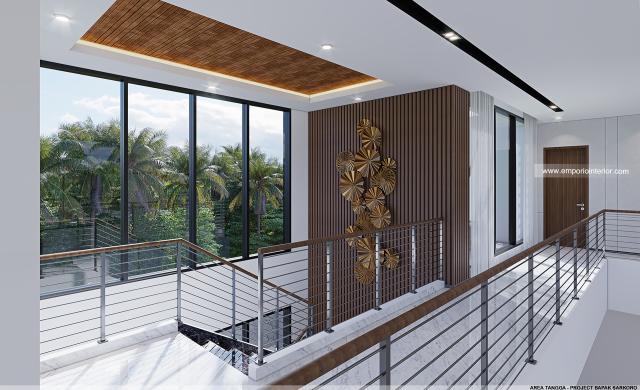 Desain Koridor Villa Modern 2 Lantai Bapak SKR di Badung, Bali