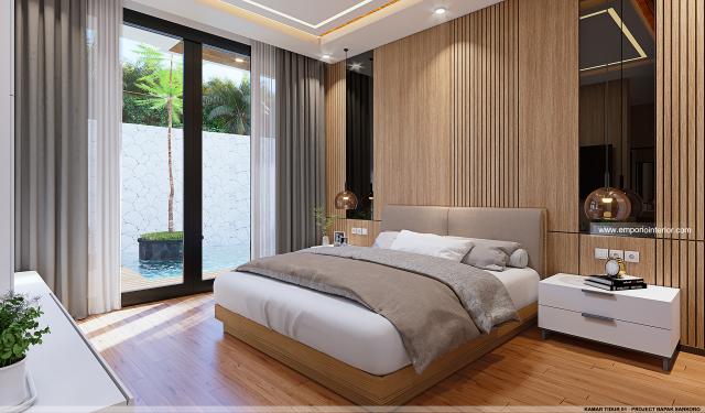 Desain Kamar Tidur 1 Villa Modern 2 Lantai Bapak SKR di Badung, Bali