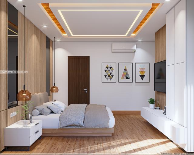 Desain Kamar Tidur 1 Villa Modern 2 Lantai Bapak SKR di Badung, Bali