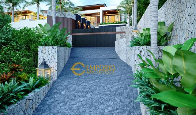 Desain Tampak Depan 3 Villa Modern 2 Lantai Bapak SKR di Badung, Bali