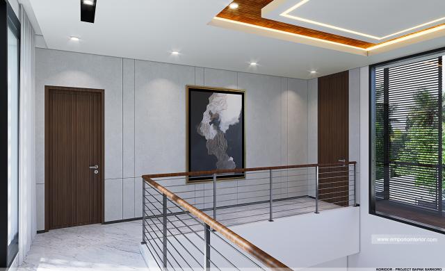 Desain Koridor Villa Modern 2 Lantai Bapak SKR di Badung, Bali