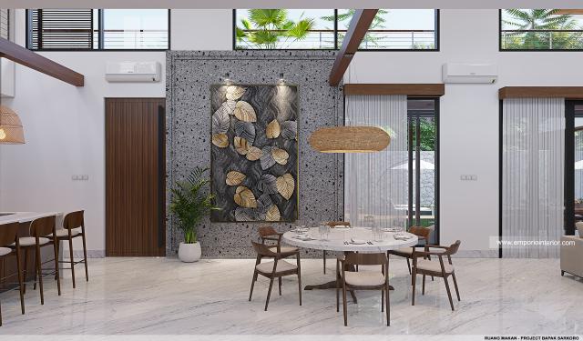 Desain Ruang Makan Villa Modern 2 Lantai Bapak SKR di Badung, Bali