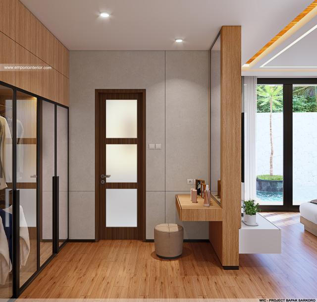 Desain Walk In Closet Villa Modern 2 Lantai Bapak SKR di Badung, Bali