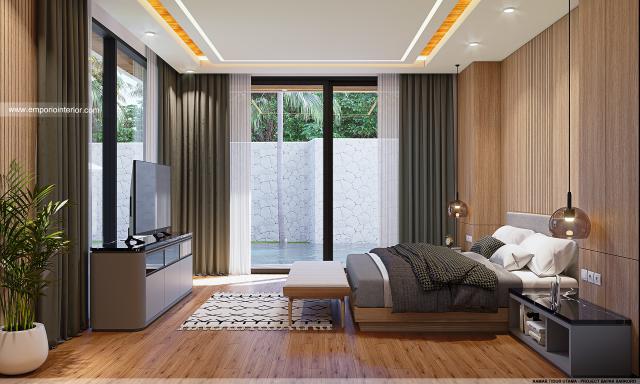 Desain Kamar Tidur Utama Villa Modern 2 Lantai Bapak SKR di Badung, Bali