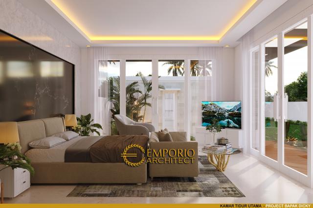 Desain Kamar Tidur Utama Rumah Modern 2 Lantai Bapak Dicky di Palu, Sulawesi Tengah