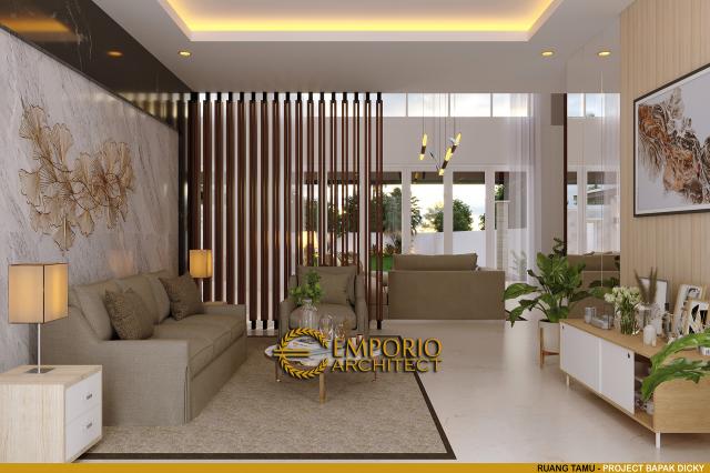 Desain Ruang Tamu Rumah Modern 2 Lantai Bapak Dicky di Palu, Sulawesi Tengah