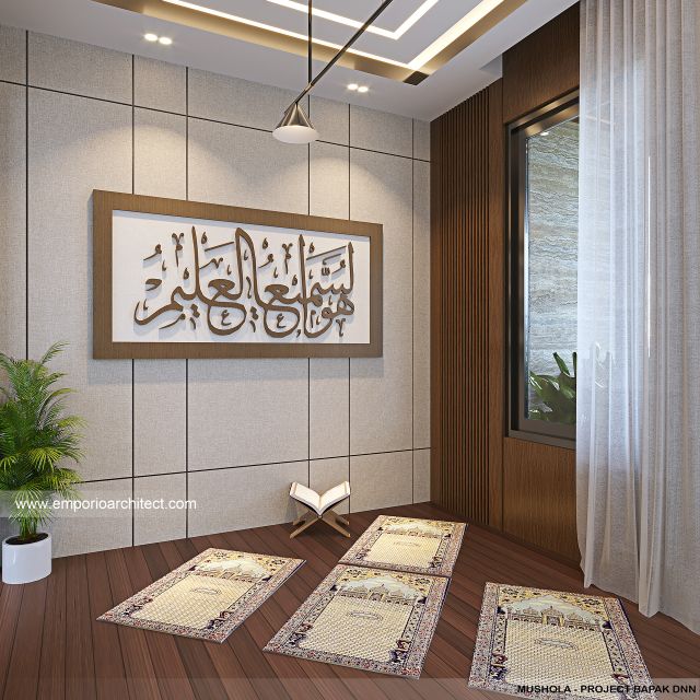 Desain Mushola Rumah Modern 2 Lantai Bapak DNN di Palembang