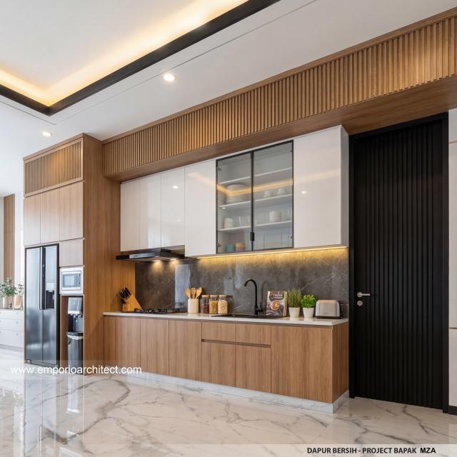 Desain Dapur Bersih Rumah Modern 2 Lantai Bapak MZA di Sulawesi Selatan