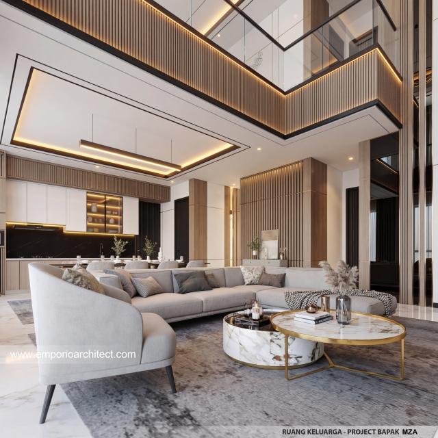 Desain Ruang Keluarga Rumah Modern 2 Lantai Bapak MZA di Sulawesi Selatan