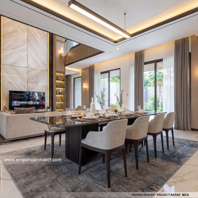 Desain Ruang Makan Rumah Modern 2 Lantai Bapak MZA di Sulawesi Selatan