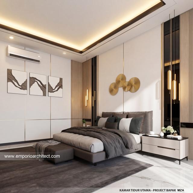 Desain Kamar Tidur Utama Rumah Modern 2 Lantai Bapak MZA di Sulawesi Selatan