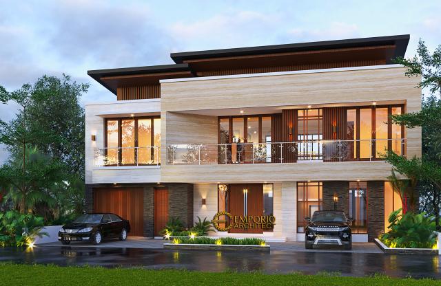 Desain Rumah Modern 2 Lantai Ibu Kristina di Semarang, Jawa Tengah - Tampak Depan