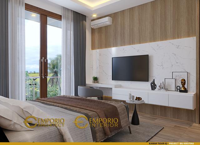 Desain Kamar Tidur 2 Rumah Modern 2 Lantai Ibu Kristina di Semarang, Jawa Tengah