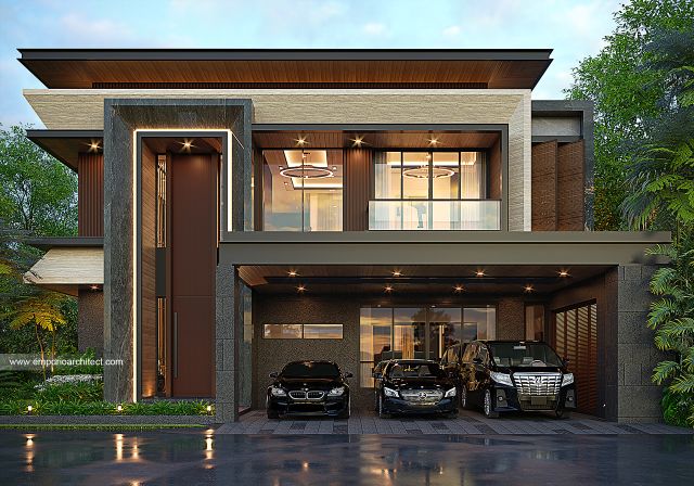 Desain Rumah Modern 2 Lantai Bapak TM 2109 di  Tangerang