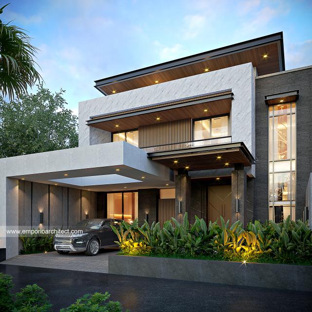 Desain Rumah Modern 2 Lantai Bapak HWE 1647 di  Pekanbaru