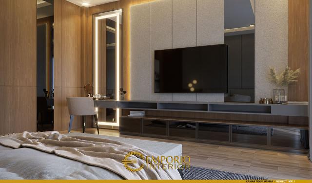 Desain Kamar Tidur Utama Rumah Modern 2 Lantai Mr. I di Cianjur, Jawa Barat