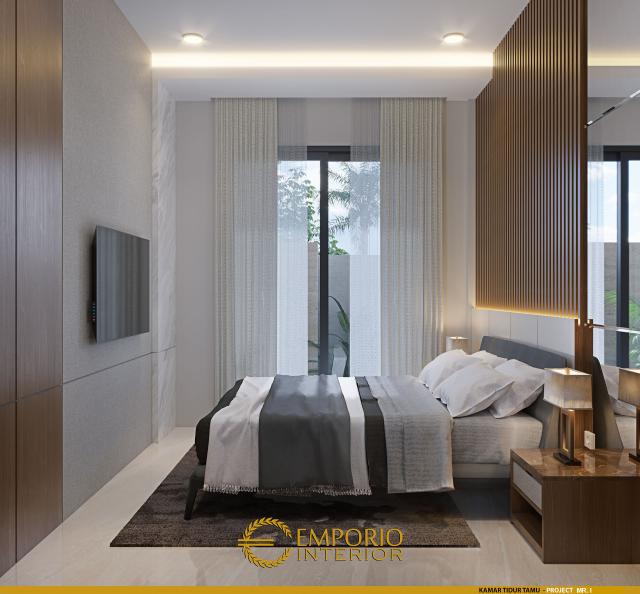 Desain Kamar Tidur Tamu Rumah Modern 2 Lantai Mr. I di Cianjur, Jawa Barat