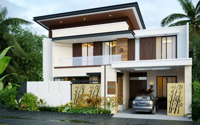 Desain Rumah Modern 2 Lantai Bapak Danny di Malang, Jawa Timur - Tampak Depan