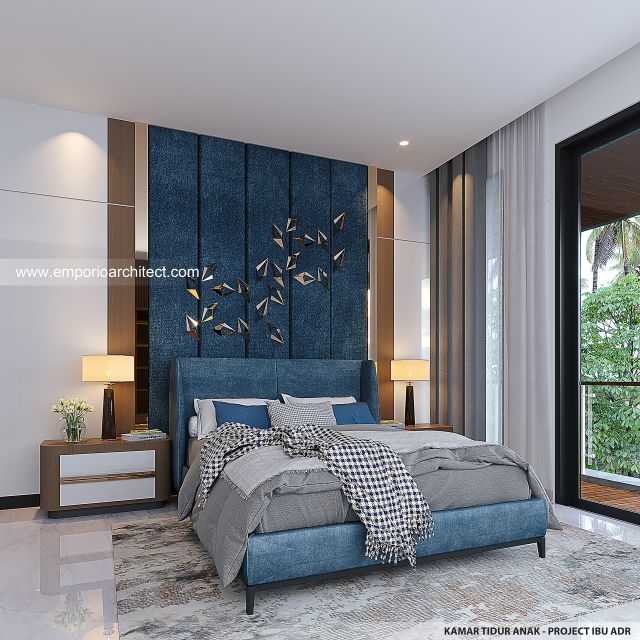 Desain Kamar Tidur Anak Rumah Modern 2 Lantai Ibu ADR di Alam Sutera, Tangerang
