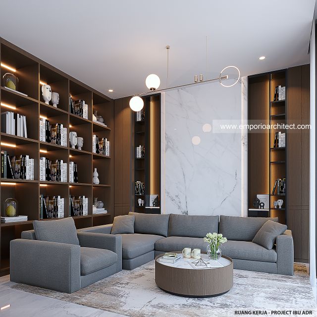 Desain Ruang Kerja Rumah Modern 2 Lantai Ibu ADR di Alam Sutera, Tangerang