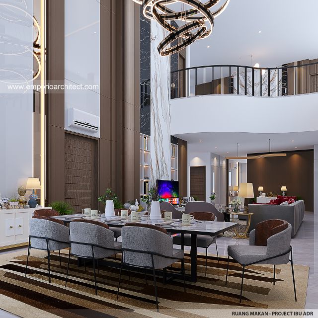 Desain Ruang Makan Rumah Modern 2 Lantai Ibu ADR di Alam Sutera, Tangerang