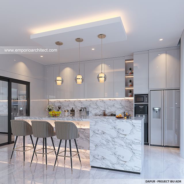 Desaiin Dapur Rumah Modern 2 Lantai Ibu ADR di Alam Sutera, Tangerang
