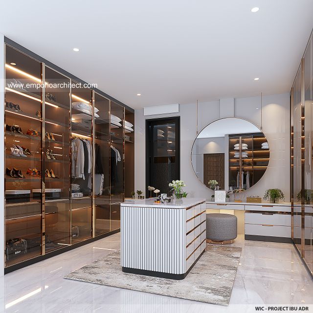 Desain WIC Rumah Modern 2 Lantai Ibu ADR di Alam Sutera, Tangerang