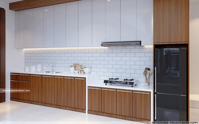 Desain Dapur Kotor Rumah Modern 2 Lantai Ibu Yoice dan Bapak Yoppy di Cirebon